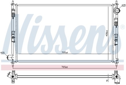 Chłodnica silnika NISSENS 606855 1350A694 MITSUBISHI