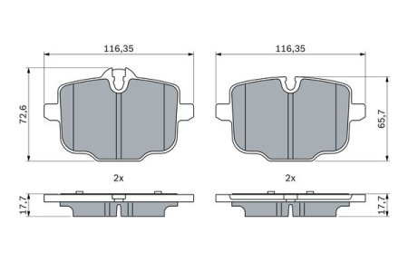 Klocki hamulcowe BOSCH 0986424922 34216870552 BMW 5 G30,F90 16- tył