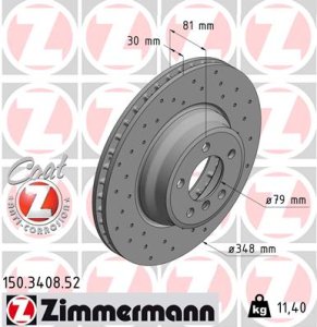 Tarcza hamulcowa ZIMMERMANN 150.3408.52 34116750267