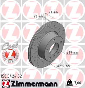 Tarcza hamulcowa ZIMMERMANN 150.3424.52 34116764641