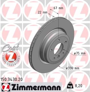 Tarcza hamulcowa ZIMMERMANN 150.3430.20 34216764655