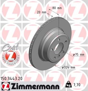 Tarcza hamulcowa ZIMMERMANN 150.3443.20 34216756849