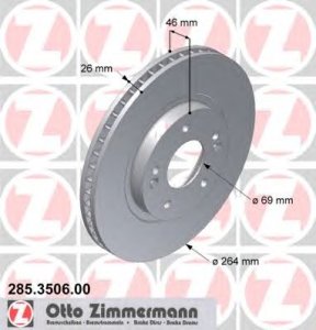 Tarcza hamulcowa ZIMMERMANN 285.3506.00 5171226100
