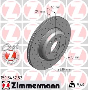 Tarcza hamulcowa ZIMMERMANN 150.3482.52 34116794429