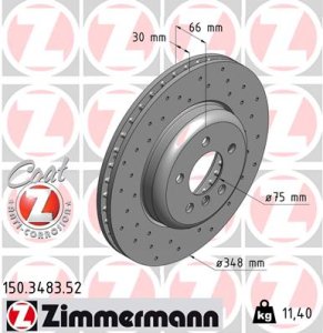 Tarcza hamulcowa ZIMMERMANN 150.3483.52 34116775277