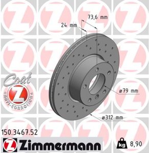 Tarcza hamulcowa ZIMMERMANN 150.3467.52 34116774875