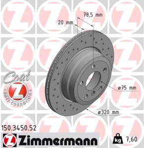 Tarcza hamulcowa ZIMMERMANN 150.3450.52 34216771970