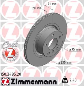 Tarcza hamulcowa ZIMMERMANN 150.3495.20 34206790362