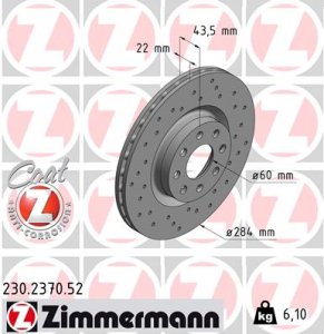 Tarcza hamulcowa ZIMMERMANN 230.2370.52 55700922