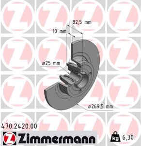 Tarcza hamulcowa ZIMMERMANN 470.2420.00 7701207898