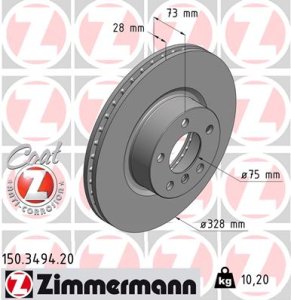 Tarcza hamulcowa ZIMMERMANN 150.3494.20 34106787490