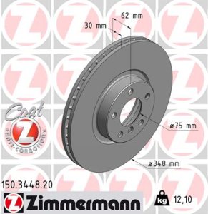 Tarcza hamulcowa ZIMMERMANN 150.3448.20 34116771986