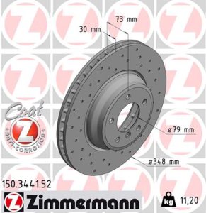 Tarcza hamulcowa ZIMMERMANN 150.3441.52 34116770729