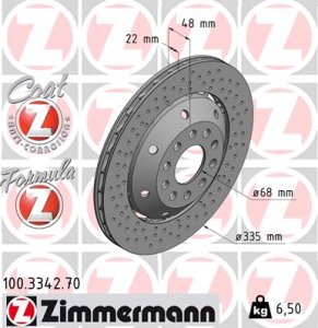 Tarcza hamulcowa ZIMMERMANN 100.3342.70 4B3615602A