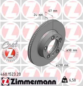 Tarcza hamulcowa ZIMMERMANN 460.1523.20 98635140105