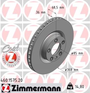 Tarcza hamulcowa ZIMMERMANN 460.1575.20 95535140300