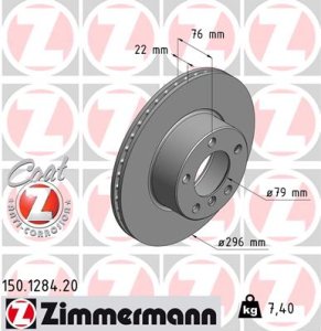 Tarcza hamulcowa ZIMMERMANN 150.1284.20 34111164839