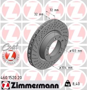 Tarcza hamulcowa ZIMMERMANN 460.1520.20 99335104301