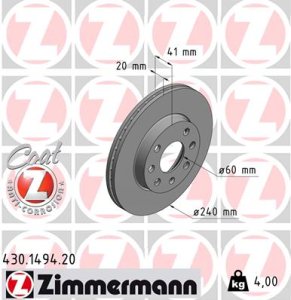 Tarcza hamulcowa ZIMMERMANN 430.1494.20 569021