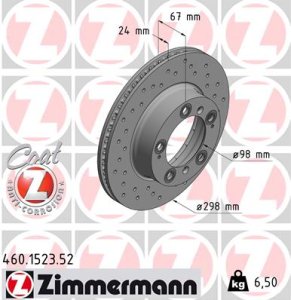 Tarcza hamulcowa ZIMMERMANN 460.1523.52 98635140105