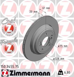 Tarcza hamulcowa ZIMMERMANN 150.3455.75 34212228801