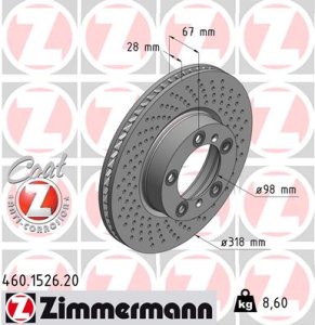 Tarcza hamulcowa ZIMMERMANN 460.1526.20 99635140600
