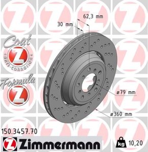 Tarcza hamulcowa ZIMMERMANN 150.3457.70 34112283385