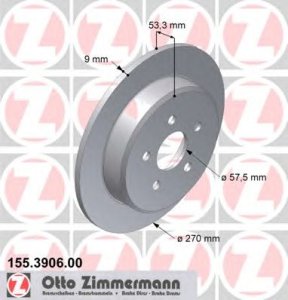 Tarcza hamulcowa ZIMMERMANN 155.3906.00 4509553AC