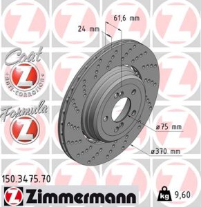 Tarcza hamulcowa ZIMMERMANN 150.3475.70 34212282807