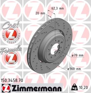 Tarcza hamulcowa ZIMMERMANN 150.3458.70 34112283386