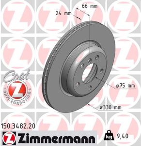Tarcza hamulcowa ZIMMERMANN 150.3482.20 34116794429
