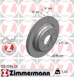 Tarcza hamulcowa ZIMMERMANN 150.1286.20 34211164840