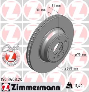 Tarcza hamulcowa ZIMMERMANN 150.3408.20 34116750267