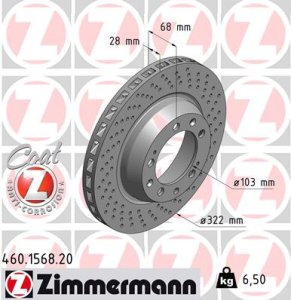 Tarcza hamulcowa ZIMMERMANN 460.1568.20 98735140101