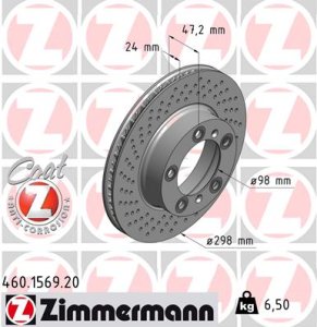 Tarcza hamulcowa ZIMMERMANN 460.1569.20 98735140201
