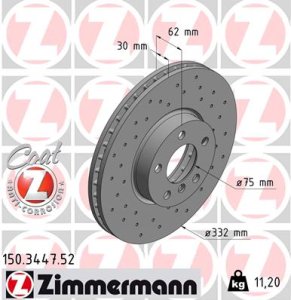 Tarcza hamulcowa ZIMMERMANN 150.3447.52 34116771985
