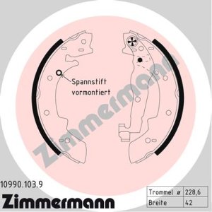 Szczęki hamulcowe ZIMMERMANN 10990.103.9 34211154385