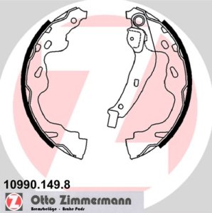 Szczęki hamulcowe ZIMMERMANN 10990.149.8 044950D020