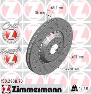 Tarcza hamulcowa ZIMMERMANN 150.2908.70 34112284102