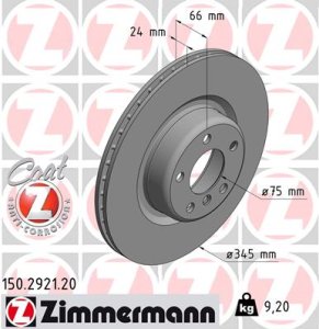 Tarcza hamulcowa ZIMMERMANN 150.2921.20 34206797605