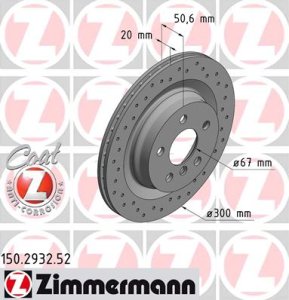 Tarcza hamulcowa ZIMMERMANN 150.2932.52 34216799369