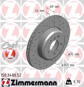 Tarcza hamulcowa ZIMMERMANN 150.3480.52 34216775289
