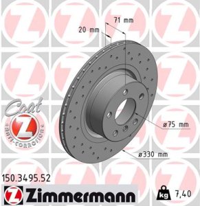 Tarcza hamulcowa ZIMMERMANN 150.3495.52 34206790362