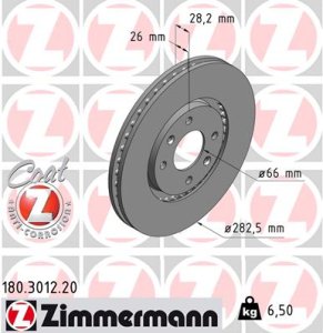 Tarcza hamulcowa ZIMMERMANN 180.3012.20 4246L8