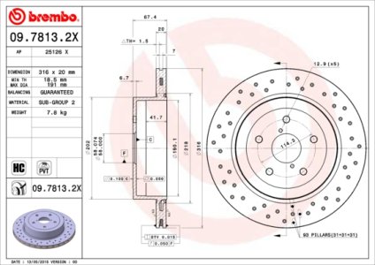 Tarcza hamulcowa BREMBO 09.7813.2X 26700FE050