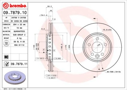 Tarcza hamulcowa BREMBO 09.7879.11 GBD90844