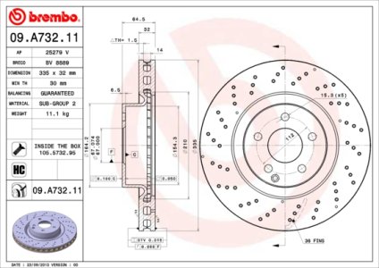 Tarcza hamulcowa BREMBO 09.A732.11 2214210612