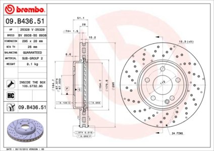Tarcza hamulcowa BREMBO 09.B436.51 2464212512