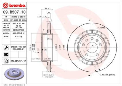 Tarcza hamulcowa BREMBO 09.B507.11 5232756