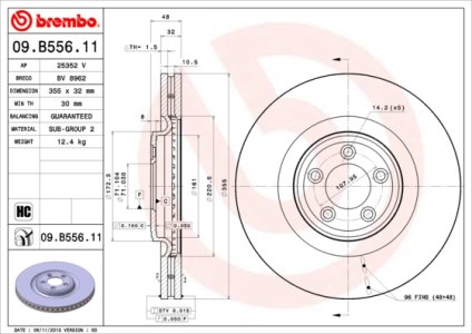 Tarcza hamulcowa BREMBO 09.B556.11 C2C25337